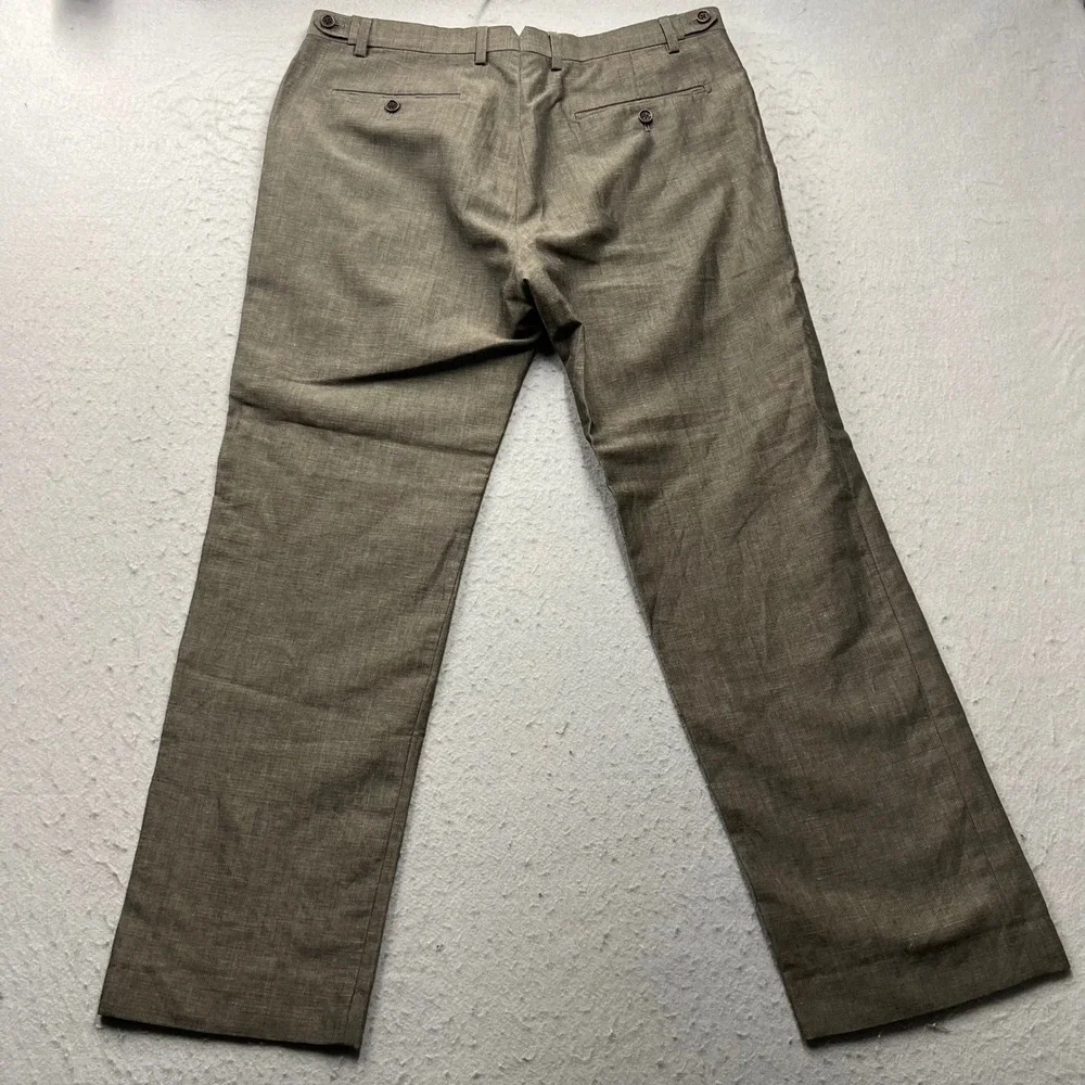 Vintage Banana Republic Heritage Mens Wool Linen Blend Dress Pants Brown 34x30